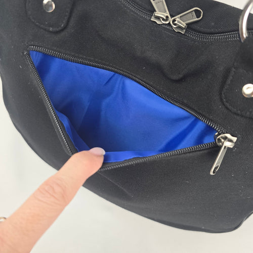Jak’s Black & Navy Patchwork Shoulder Bag Tote