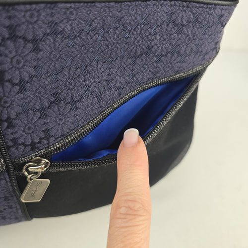 Jak’s Black & Navy Patchwork Shoulder Bag Tote