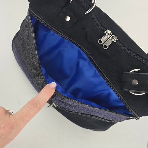 Jak’s Black & Navy Patchwork Shoulder Bag Tote