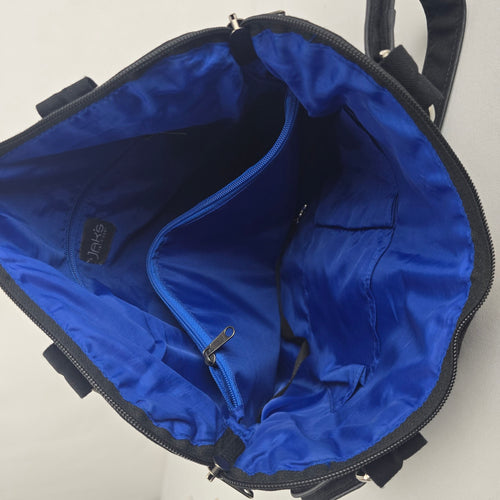 Jak’s Black & Navy Patchwork Shoulder Bag Tote
