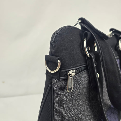 Jak’s Black & Navy Patchwork Shoulder Bag Tote