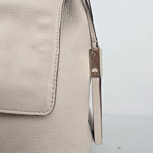 Kate Spade New York Cream Pebbled Leather Flap Shoulder Crossbody Bag