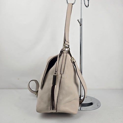 Kate Spade New York Cream Pebbled Leather Flap Shoulder Crossbody Bag