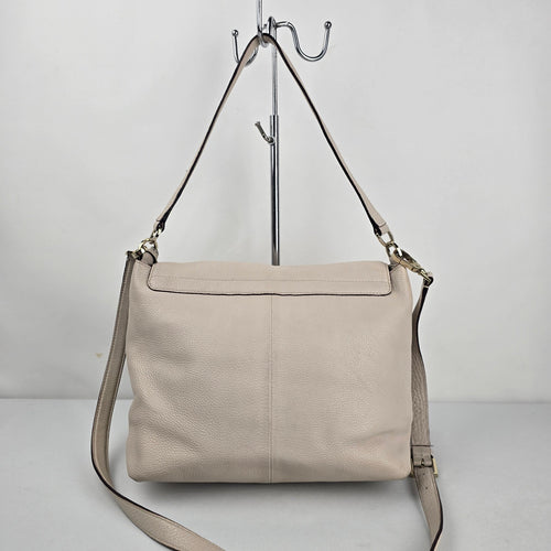 Kate Spade New York Cream Pebbled Leather Flap Shoulder Crossbody Bag