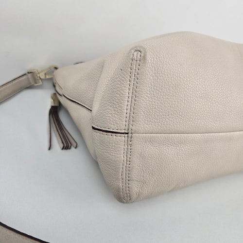 Kate Spade New York Cream Pebbled Leather Flap Shoulder Crossbody Bag