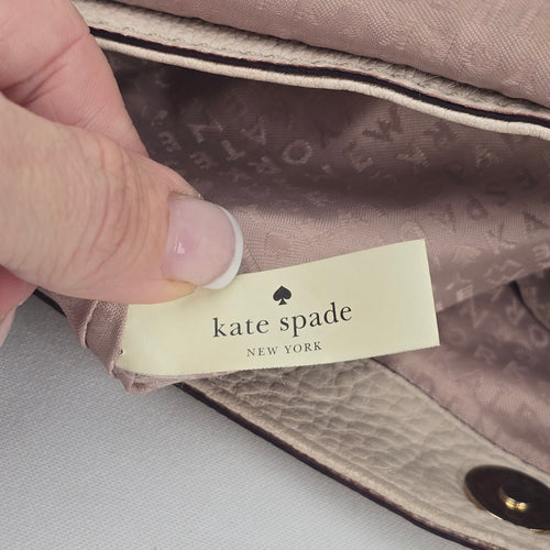 Kate Spade New York Cream Pebbled Leather Flap Shoulder Crossbody Bag