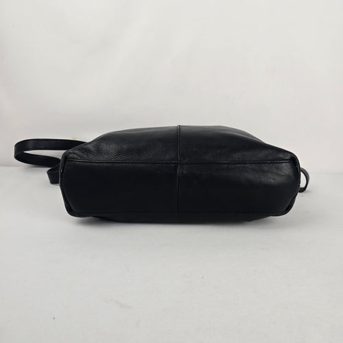 Margot New York Black Genuine Leather Multi-Zip Crossbody Bag