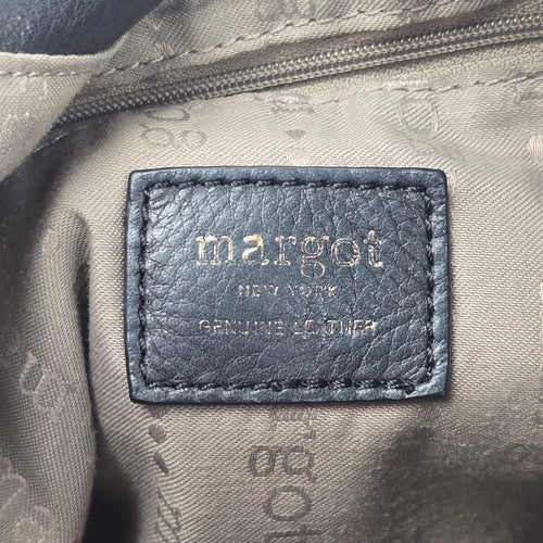 Margot New York Black Genuine Leather Multi-Zip Crossbody Bag