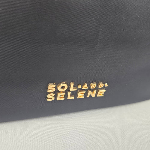 Sol and Selene Black Nylon Backpack with Gold-Tone Hardware