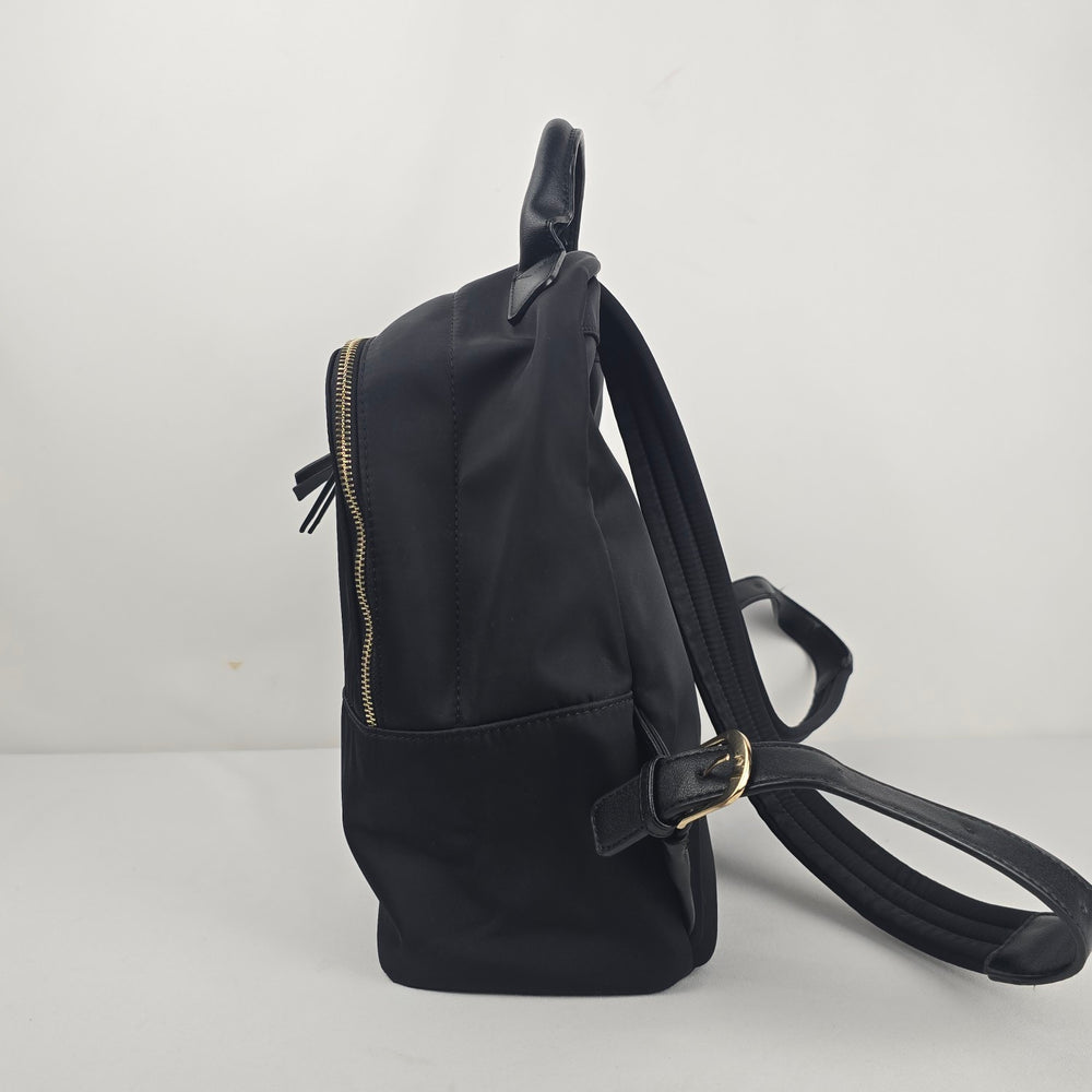 Sol and Selene Black Nylon Backpack with Gold-Tone Hardware