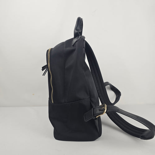 Sol and Selene Black Nylon Backpack with Gold-Tone Hardware
