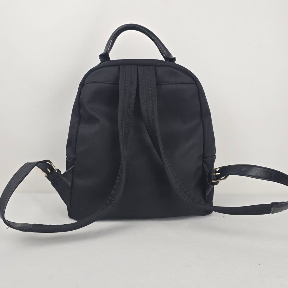 Sol and Selene Black Nylon Backpack with Gold-Tone Hardware