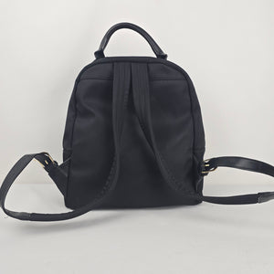 Sol and Selene Black Nylon Backpack with Gold-Tone Hardware