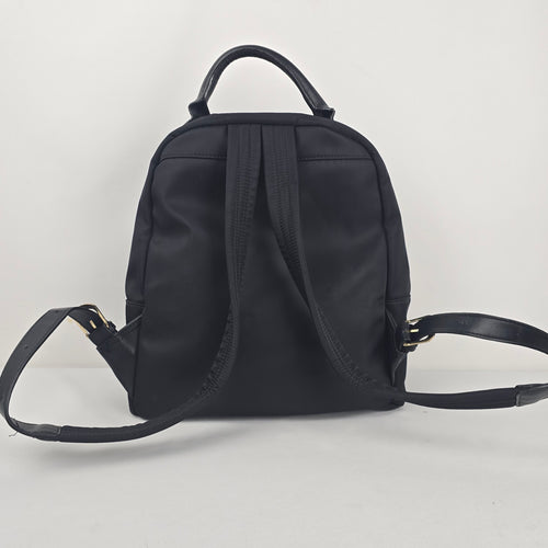 Sol and Selene Black Nylon Backpack with Gold-Tone Hardware
