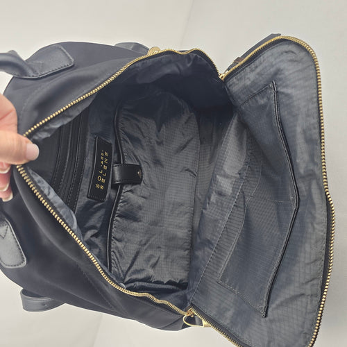Sol and Selene Black Nylon Backpack with Gold-Tone Hardware