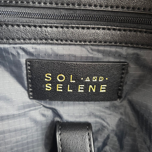 Sol and Selene Black Nylon Backpack with Gold-Tone Hardware