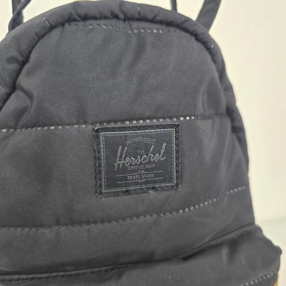 Herschel Black Quilted Mini Backpack with Gold-Tone Hardware