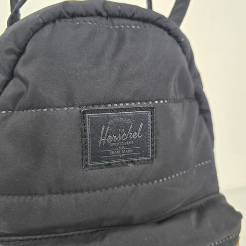 Herschel Black Quilted Mini Backpack with Gold-Tone Hardware