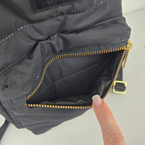 Herschel Black Quilted Mini Backpack with Gold-Tone Hardware
