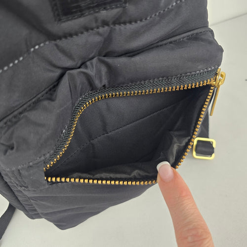 Herschel Black Quilted Mini Backpack with Gold-Tone Hardware
