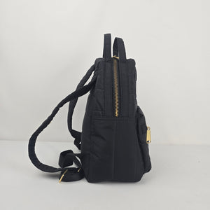 Herschel Black Quilted Mini Backpack with Gold-Tone Hardware