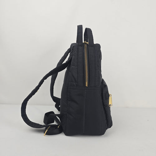 Herschel Black Quilted Mini Backpack with Gold-Tone Hardware