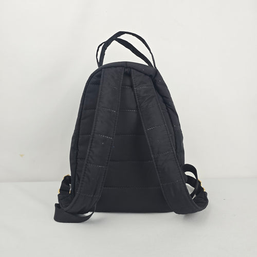 Herschel Black Quilted Mini Backpack with Gold-Tone Hardware