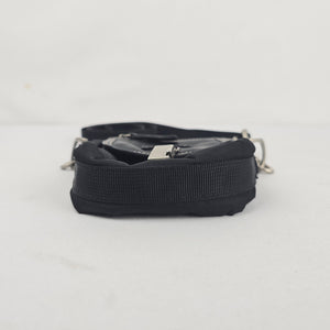 Roots Black Nylon Leather Trim Crossbody Organizer Pouch Shoulder Bag