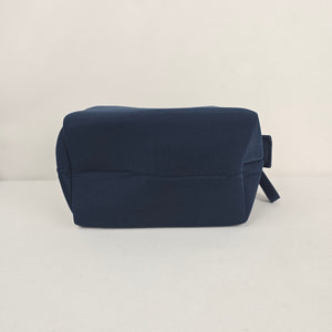 Prada Beauty Luna Rossa Navy Blue Cosmetic Travel Pouch Red Logo Zip Bag