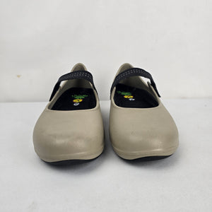 DAWGS Mary Jane Comfort Shoes Beige Taupe Black Strap Size 9