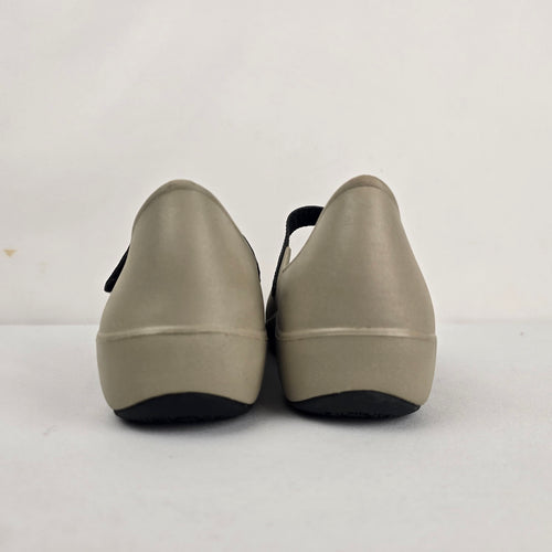 DAWGS Mary Jane Comfort Shoes Beige Taupe Black Strap Size 9