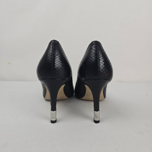 GUESS Black Snake Embossed Pointed Toe Pumps Heels Size 8.5