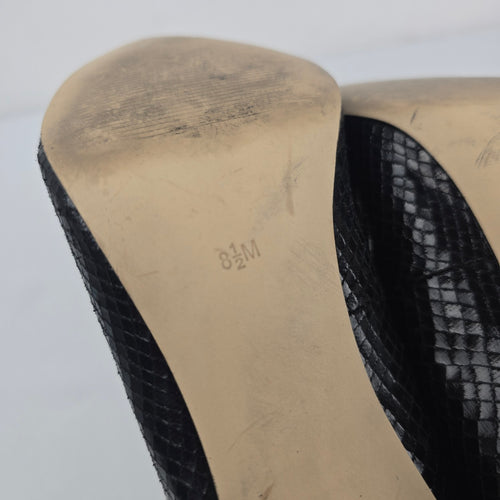 GUESS Black Snake Embossed Pointed Toe Pumps Heels Size 8.5