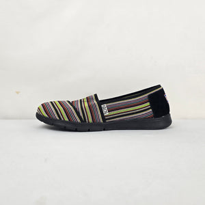 Skechers BOBS Sport Memory Foam Multicolor Stripe Slip On Shoes - Size 9.5