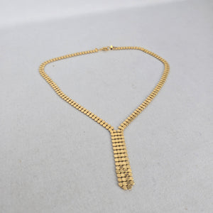 Vintage Gold Tone Y Drop Necklace Chain Link