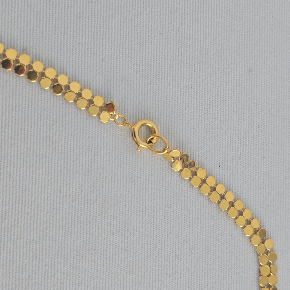 Vintage Gold Tone Y Drop Necklace Chain Link