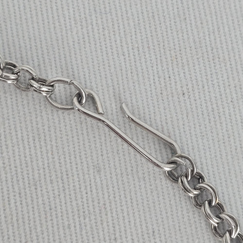 Vintage Silver Tone Blue Rhinestone Floral Choker Necklace Hook Clasp