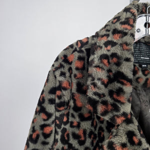 Steve Madden Women’s Leopard Print Faux Fur Jacket Size M