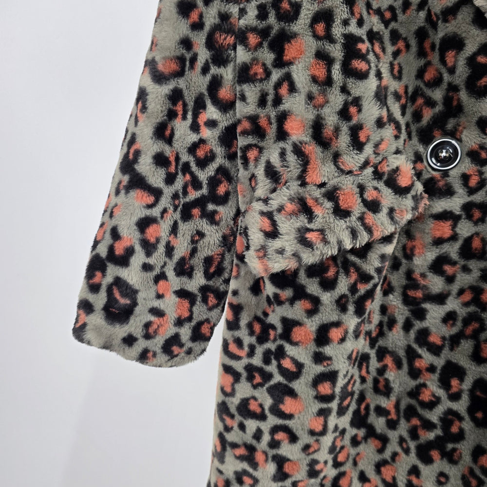 Steve Madden Women’s Leopard Print Faux Fur Jacket Size M