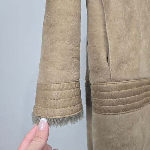 Vintage 1980s Maryse Roye for KISS Montreal Leather Shearling Coat Size M