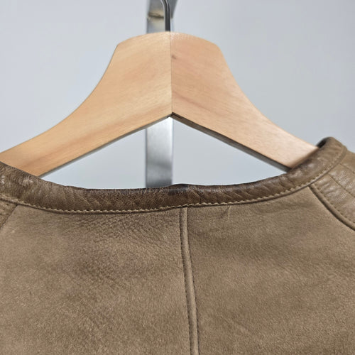 Vintage 1980s Maryse Roye for KISS Montreal Leather Shearling Coat Size M