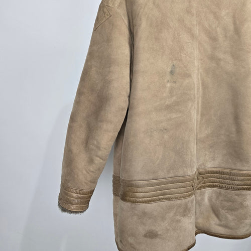 Vintage 1980s Maryse Roye for KISS Montreal Leather Shearling Coat Size M