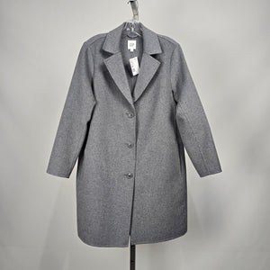 GAP Gray Wool Blend Single-Breasted Long Coat Size S