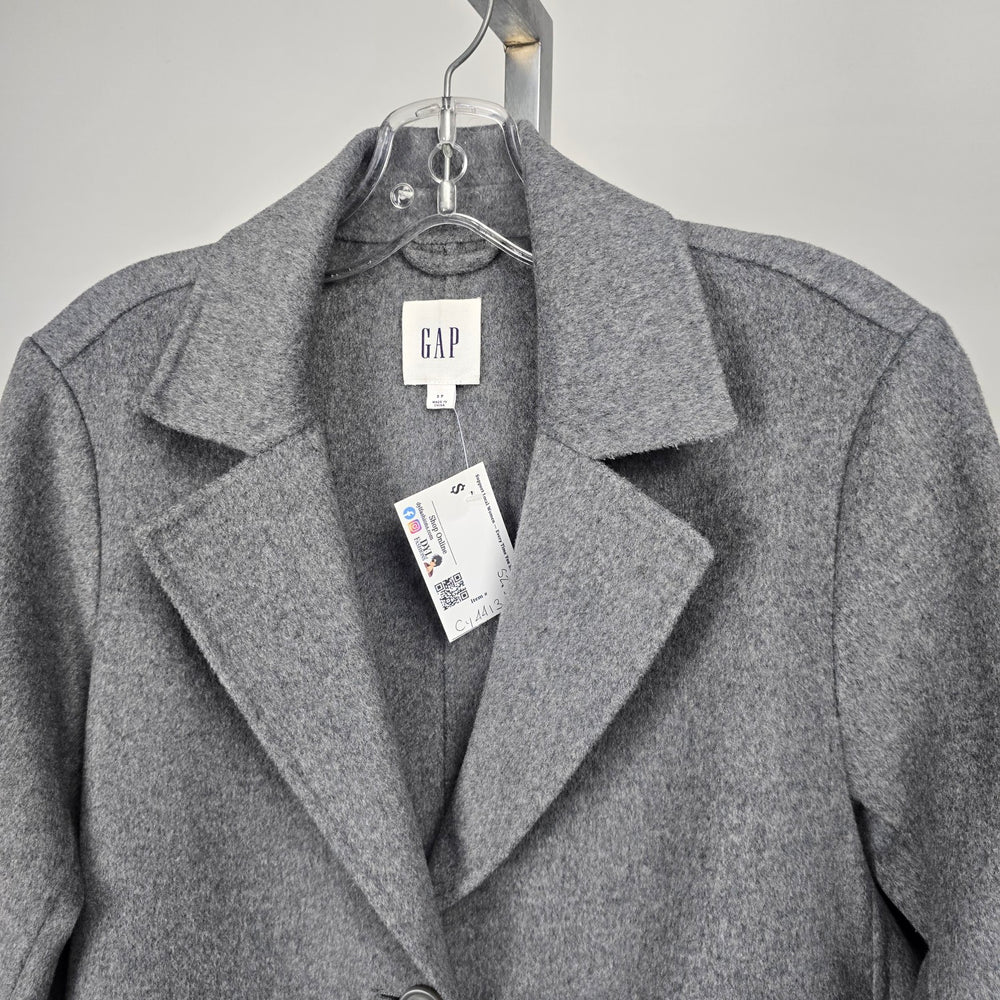 GAP Gray Wool Blend Single-Breasted Long Coat Size S