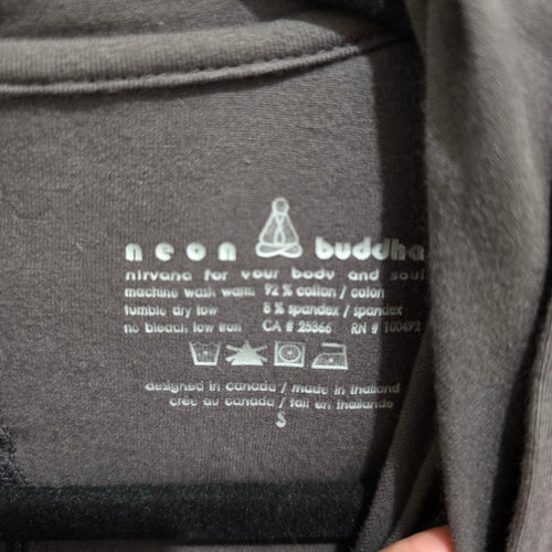 Neon Buddha Hooded Button Front Jacket Charcoal Gray Size S