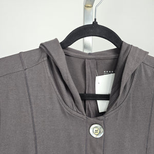 Neon Buddha Hooded Button Front Jacket Charcoal Gray Size S
