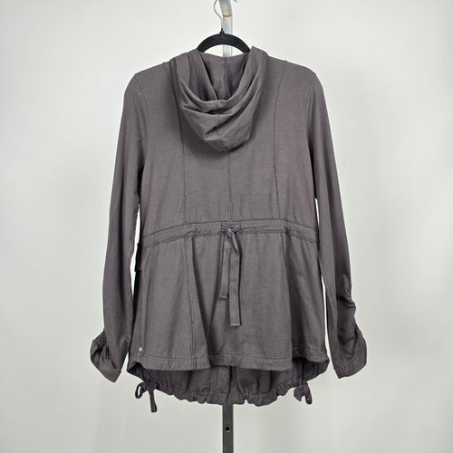 Neon Buddha Hooded Button Front Jacket Charcoal Gray Size S