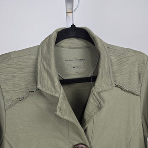 Neon Buddha Sage Green Button Front Cotton Jacket Size M