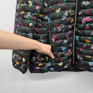 Joules Right as Rain Butterfly Floral Packable Puffer Jacket - Size 16