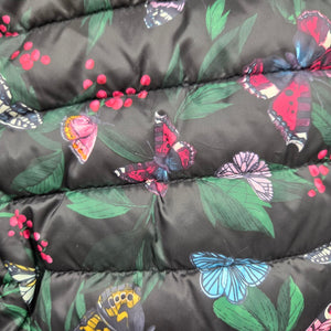 Joules Right as Rain Butterfly Floral Packable Puffer Jacket - Size 16